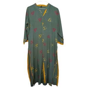 Women's 3/4 Sleeve, Sage Green Kurta Top / Dress L/XL